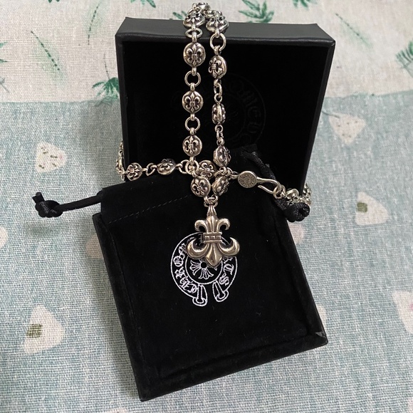 Chrome Hearts Cross Chain Sterling Silver Pendant Necklace - Picture 1 of 6